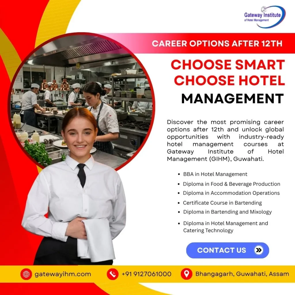 Students exploring career options after 12th through hotel management
