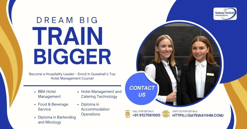 Students practicing cooking in hotel management course Guwahati